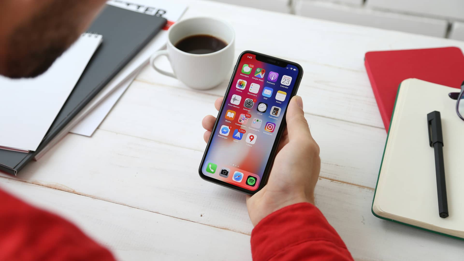 Person engaging with mobile app